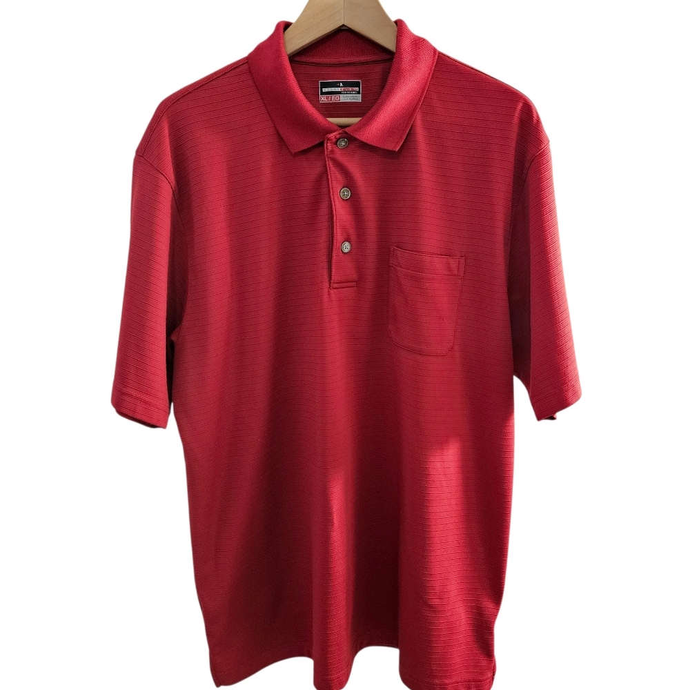 Grand Slam Men's Performance Golf Polo Shirt Size XL Red Striped